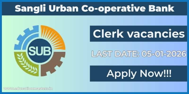 Sangli Urban Co-operative Bank Clerk vacancies